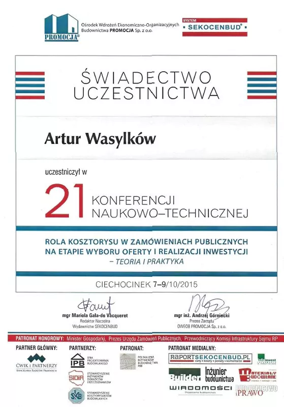 świadectwo ukończenia kursu